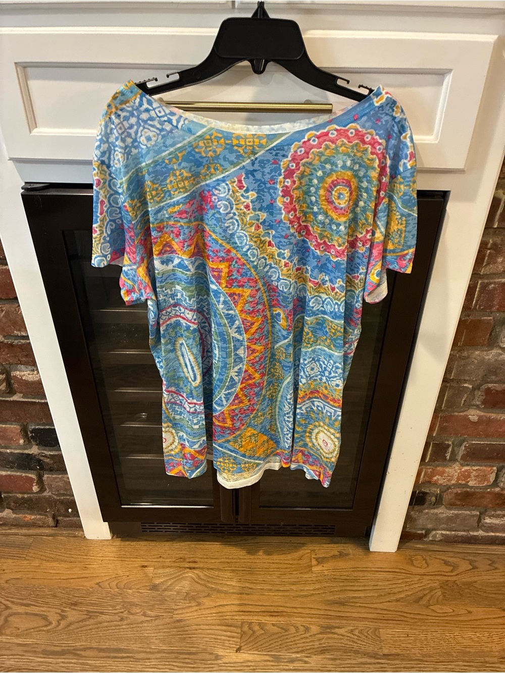 new directions Blue Multicolor Mandala Short Sleeve Tee